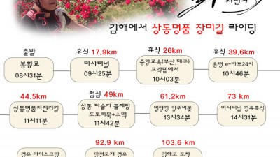 김해에서 상동 장미길 라이딩 103.6km